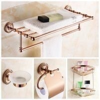 Аксессуары для ванной розовое золото
