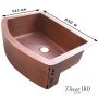 Медная мойка для кухни с фартуком KS-332510-1 - фото 3