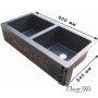 Двойная медная мойка для кухни KD-442210 - фото 3