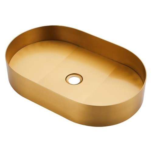 Раковина накладная STS-8 из нержавеющей стали, золотая