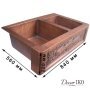 Двойная медная мойка для кухни KD-33233 - фото 3