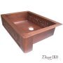 Медная мойка для кухни с фартуком KS-36258