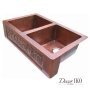 Двойная медная мойка для кухни KD-36229-2 - фото 2