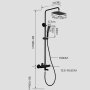 Душевая стойка WD-850 с термостатом, черная - фото 6