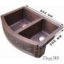Двойная медная мойка для кухни KD-33249 - фото 3