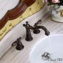 Смеситель для раковины CF-033 на 3 отверстия, медный - фото 3