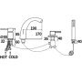 Смеситель на борт ванны 4 отверстия FBB-87 - фото 3