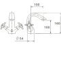 Смеситель для раковины CF-043 двухвентильный, медный - фото 2