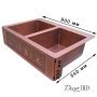 Двойная медная мойка для кухни KD-36259 - фото 3