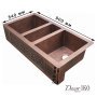 Тройная медная мойка для кухни с фартуком KT-442310 - фото 3