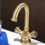 Смеситель для раковины FA-63 двухвентильный, бронзовый - фото 2