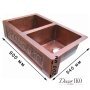 Двойная медная мойка для кухни KD-36229-2 - фото 3
