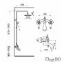 Душевая стойка WD-66 со смесителем, черная - фото 4