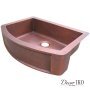 Медная мойка для кухни с фартуком KS-33258