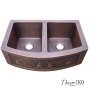 Двойная медная мойка для кухни KD-332211 - фото 2