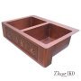 Двойная медная мойка для кухни KD-36259