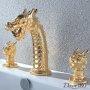 Смеситель для раковины на 3 отверстия золото GF-172