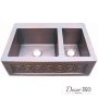 Двойная медная мойка для кухни KD-33228-1 - фото 2
