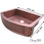 Медная мойка для кухни с фартуком KS-33258 - фото 3