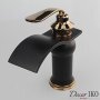 Смеситель для раковины KF-40 с каскадным изливом, черный - фото 2